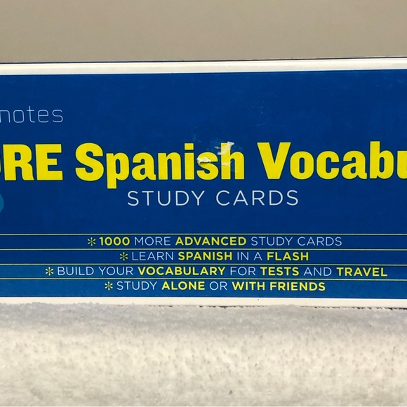 SparkNotes More Spanish Vocabulary 1000 Study Cards Word-Part Speech-Translation - Picture 2 of 7